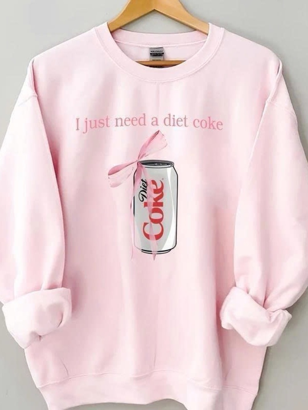 I Just Need a Diet Coke Pink Graphic Sweatshirt